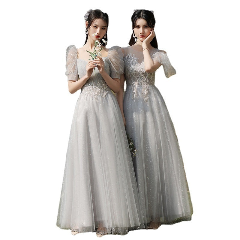 Dress Sisters Dress Female Gray Slim Fit Girlfriend Clothes